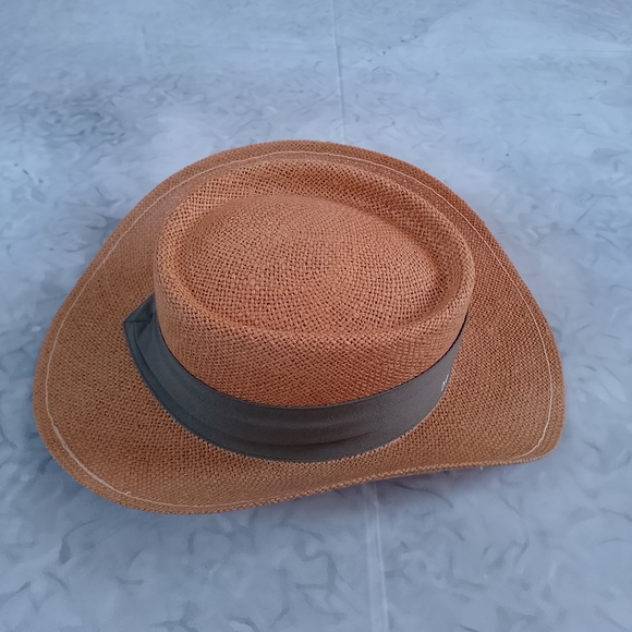 Vintage Straw Cowboy Hat Mercedes-Benz Logo Rancher Western Hat ATEXACE UNIHAT - Picture 8 of 9
